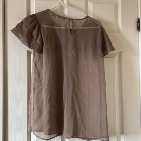 Black rainn taupe sheer blouse - Picture 5 of 5